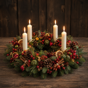 Atelier Couronne de Table de Noël avec bougie